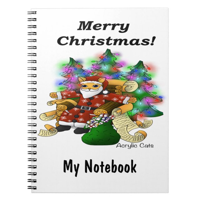 Christmas Santa Cat Notebook (Front)