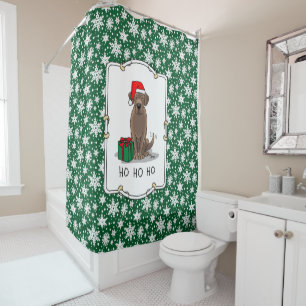 Christmas Santa Chocolate Labrador Retriever Cute Shower Curtain