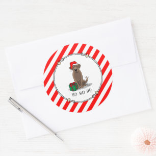 Christmas Santa Chocolate Labrador Retriever Funny Classic Round Sticker