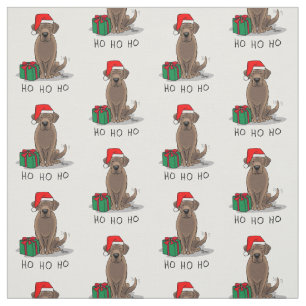 Christmas Santa Chocolate Labrador Retriever Funny Fabric