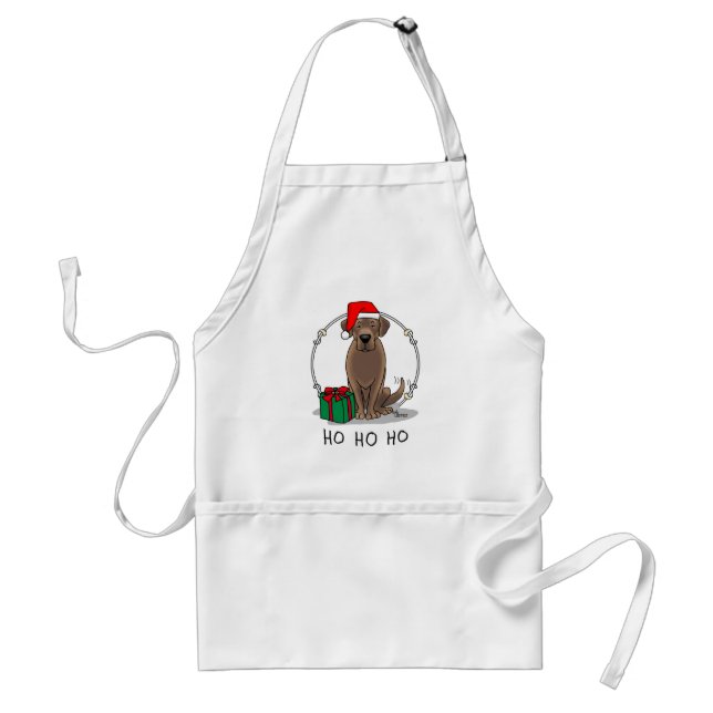 Christmas Santa Chocolate Labrador Retriever Funny Standard Apron (Front)