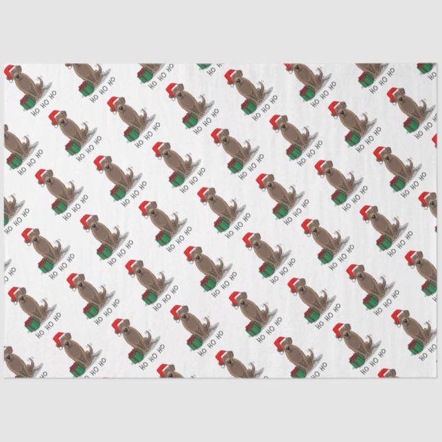 Christmas Santa Chocolate Labrador Retriever Funny Tissue Paper (Front)