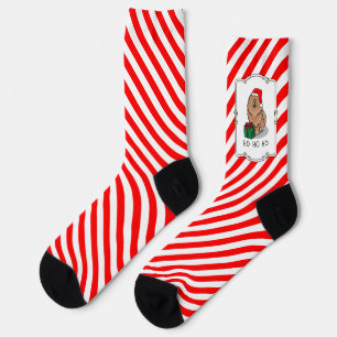 Christmas Santa Chow Chow Dog (cinnamon) Cute Socks