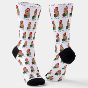 Christmas Santa Chow Chow Dog (cinnamon) Cute Socks