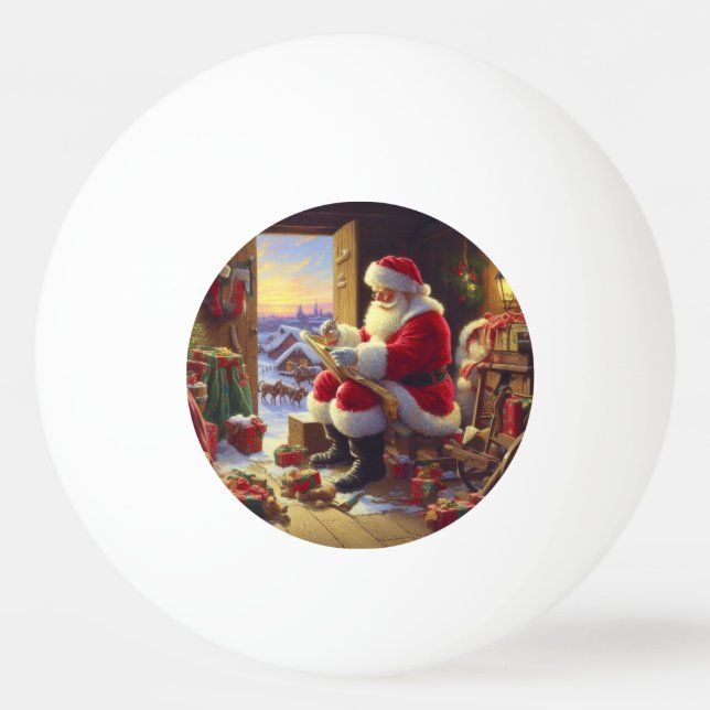 Christmas Santa Claus 2 Ping Pong Ball (Front)