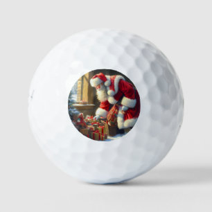 Christmas Santa Claus 3 Golf Balls