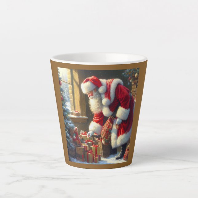 Christmas Santa Claus 3 Latte Mug (Front)