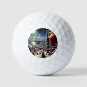 Christmas Santa Claus 5 Golf Balls