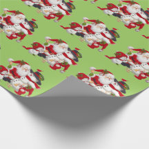 Christmas Santa Claus and Friends Wrapping Paper