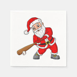 Christmas Santa Claus Baseball Pitcher Boys Kids T Napkin