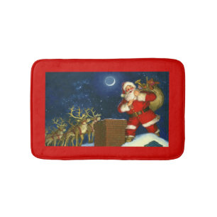 Christmas Santa Claus Bath Mat Red