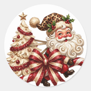 Christmas Santa Claus Classic Round Sticker