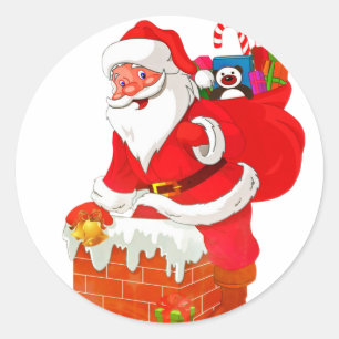 Christmas Santa Claus Classic Round Sticker