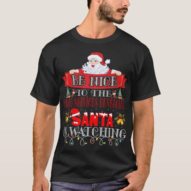 Christmas Santa Claus Cloud Services Developer  T-Shirt (Front)
