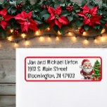 Christmas Santa Claus Custom Return Address Label<br><div class="desc">Christmas Santa Claus North Pole Tree & Gifts Personalise Return Address Label</div>