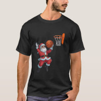 Christmas Santa Claus Dunking A Basketball Kids Bo