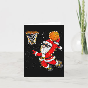Christmas Santa Claus Dunking A Bysketbyll Xmas Fo Card