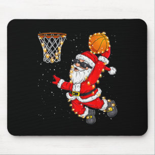 Christmas Santa Claus Dunking A Bysketbyll Xmas Fo Mouse Pad