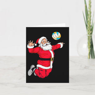 Christmas Santa Claus Dunking A Volleyball Funny X Card