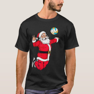 Christmas Santa Claus Dunking A Volleyball Funny X T-Shirt