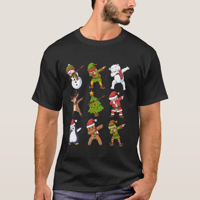 Christmas Santa Claus Elf Reeinder Gingerbread Man T-Shirt (Front)