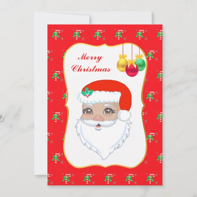 Christmas Santa Claus Flat Holiday Card (Front)