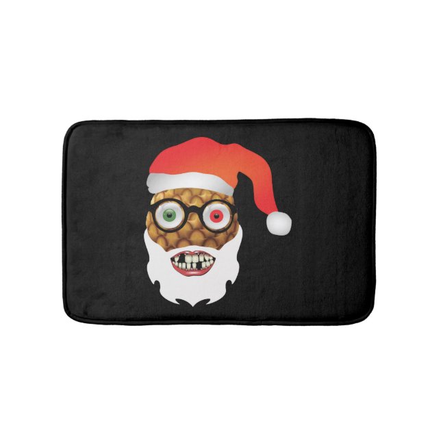 christmas santa claus funny Pineapple  Bath Mat (Front)