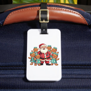 Christmas Santa Claus Gingerbread Nurses  Luggage Tag