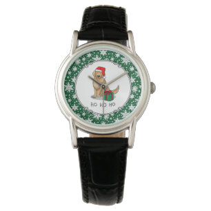 Christmas Santa Claus Golden Retriever Dog Cute Watch