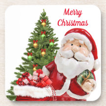 Christmas Santa Claus Hard plastic coaster