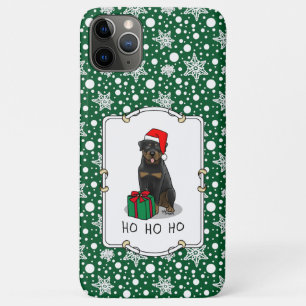Christmas Santa Claus Hat Rottweiler Dog Funny Case-Mate iPhone Case