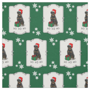 Christmas Santa Claus Hat Rottweiler Dog Funny Fabric