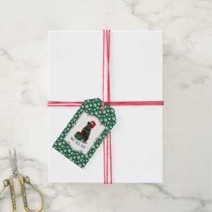 Christmas Santa Claus Hat Rottweiler Dog Funny Gift Tags