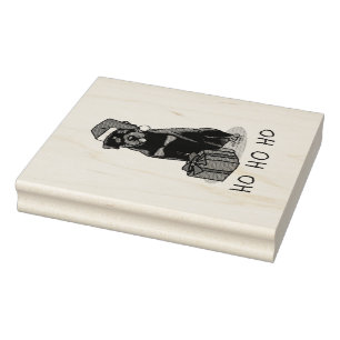 Christmas Santa Claus Hat Rottweiler Dog Funny Rubber Stamp