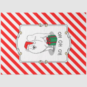 Christmas Santa Claus Hat Samoyed Dog Cute Tissue Paper