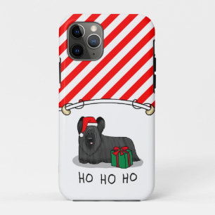 Christmas Santa Claus Hat Skye Terrier (black) Case-Mate iPhone Case