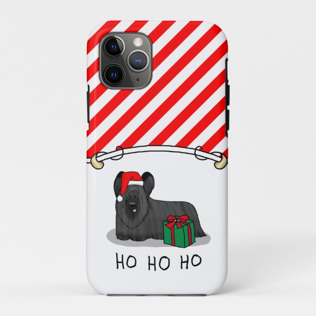 Christmas Santa Claus Hat Skye Terrier (black) Case-Mate iPhone Case (Back)