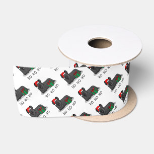 Christmas Santa Claus Hat Skye Terrier (black) Satin Ribbon