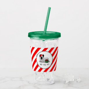 Christmas Santa Claus Hat Skye Terrier (silver) Acrylic Tumbler