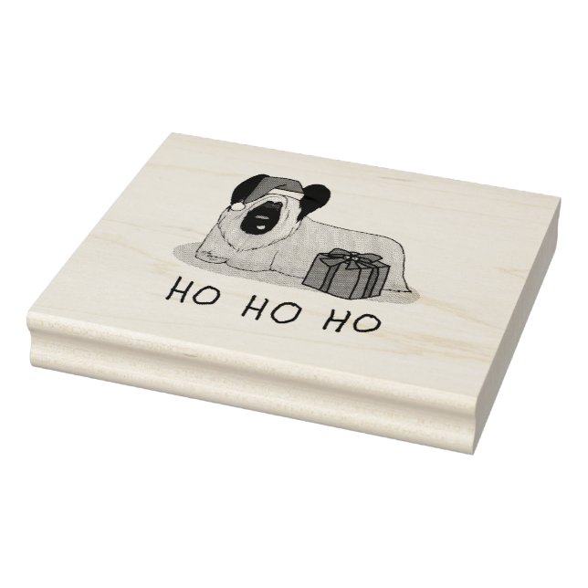 Christmas Santa Claus Hat Skye Terrier (silver) Rubber Stamp (Stamp)