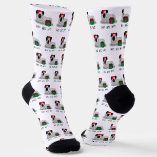 Christmas Santa Claus Hat Skye Terrier (silver) Socks