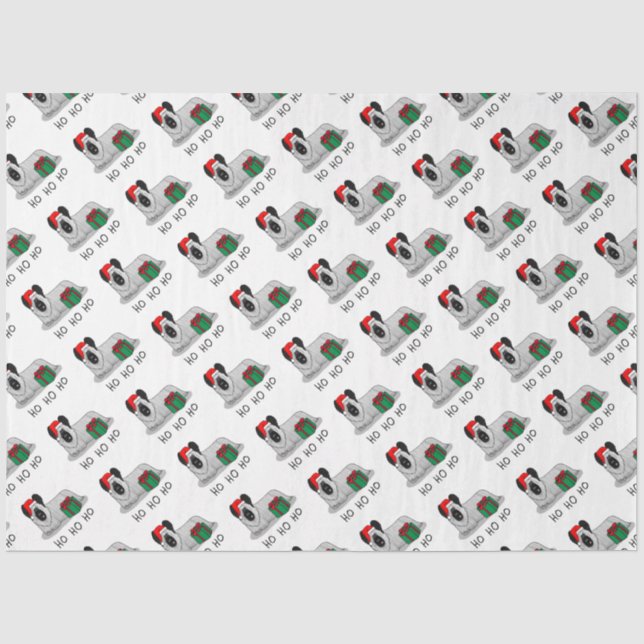 Christmas Santa Claus Hat Skye Terrier (silver) Tissue Paper (Front)