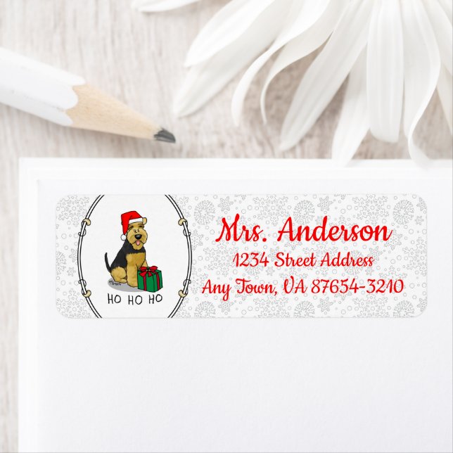 Christmas Santa Claus Hat Welsh Terrier Dog Cute (Insitu)