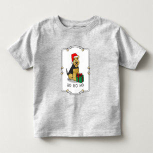 Christmas Santa Claus Hat Welsh Terrier Dog Cute Toddler T-Shirt