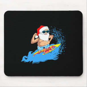 Christmas Santa Claus Hawaiian Surfing Summer Surf Mouse Pad