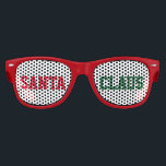 Christmas Santa Claus Kids Sunglasses<br><div class="desc">Christmas Santa Claus Party Shades. Customise and personalise the text, if desired and have fun this holiday season.</div>