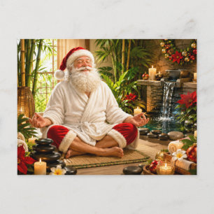 Christmas Santa Claus Meditation Holiday Postcard