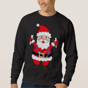 Christmas Santa Claus Nurse With Stethoscope and s Sweatshirt