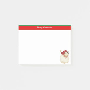Christmas Santa Claus on Red & White Post-it Notes