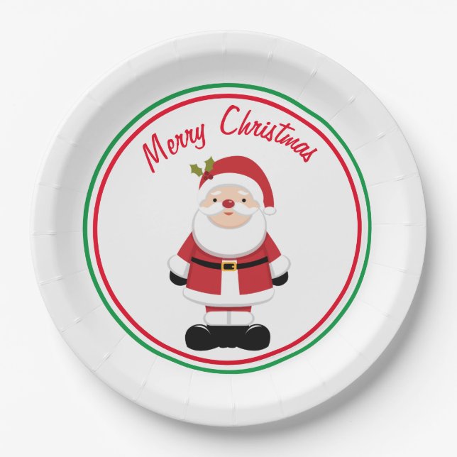 Christmas Santa Claus   Paper Plate (Front)